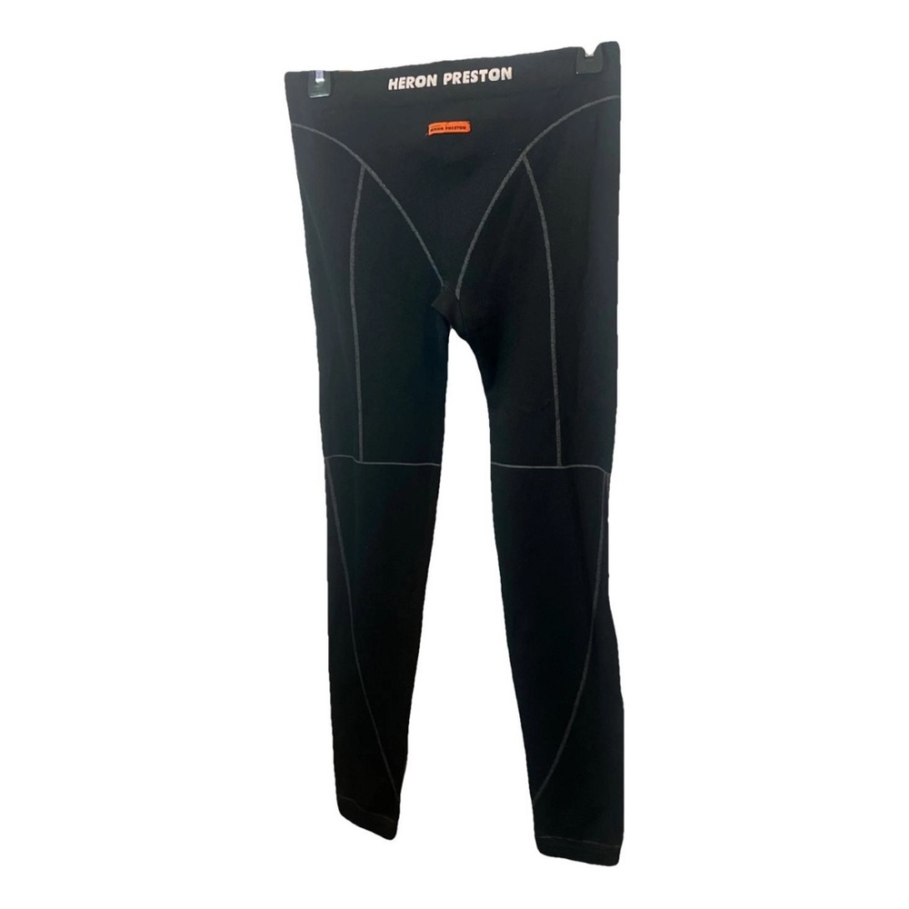 Heron Preston Black and Orange Leggings